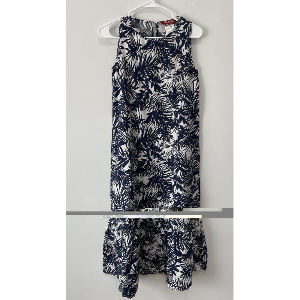 Max Mara Studio Blue/white Floral Midi Dress Cruise Vacation Quiet Luxury Modern
